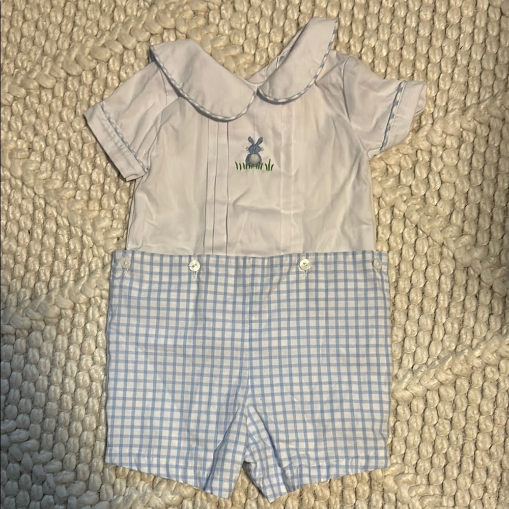 Charming Blue and White Checkered Kids Bodysuit